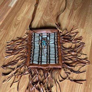 Cognac Boho Bag- small and square